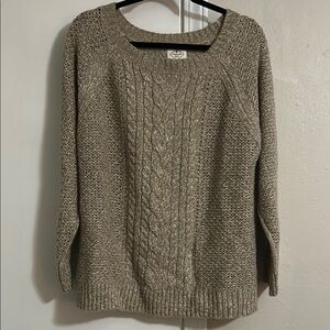 Women's Cable Knit Sweater - Tan